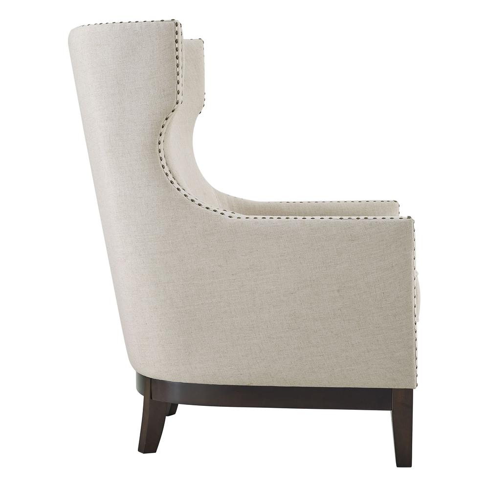 Roswell Linen Accent Chair - Beige. Picture 10