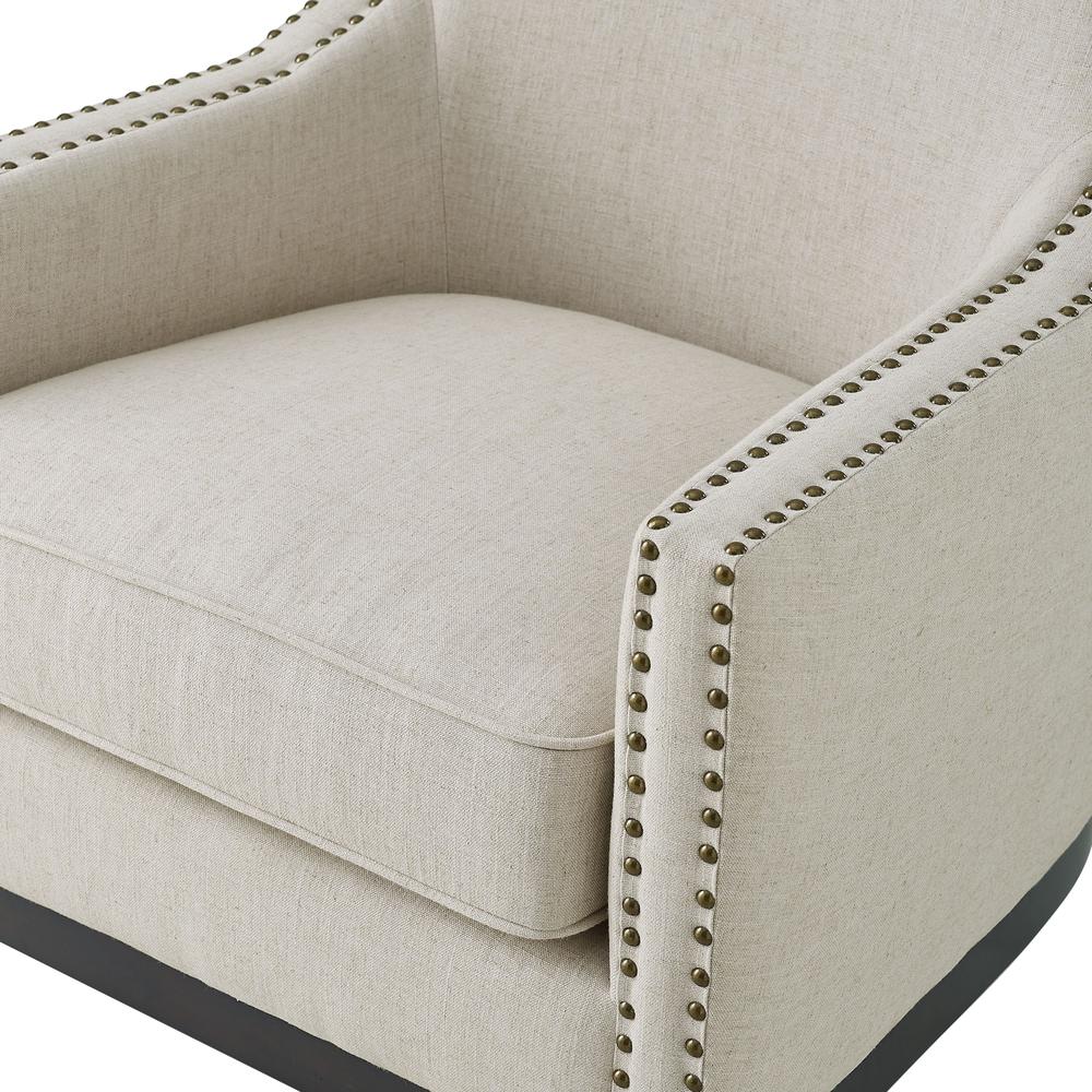 Roswell Linen Accent Chair - Beige. Picture 11