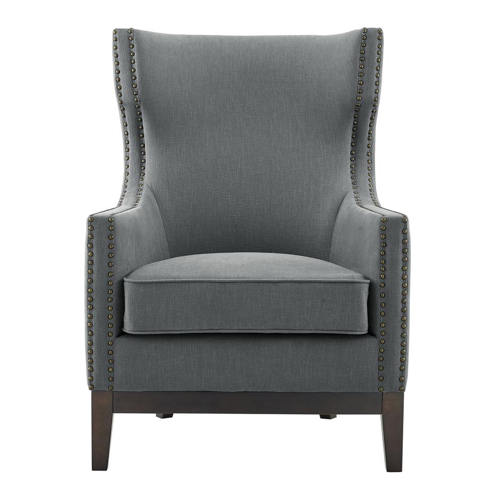 Roswell Linen Accent Chair - Gray. Picture 8