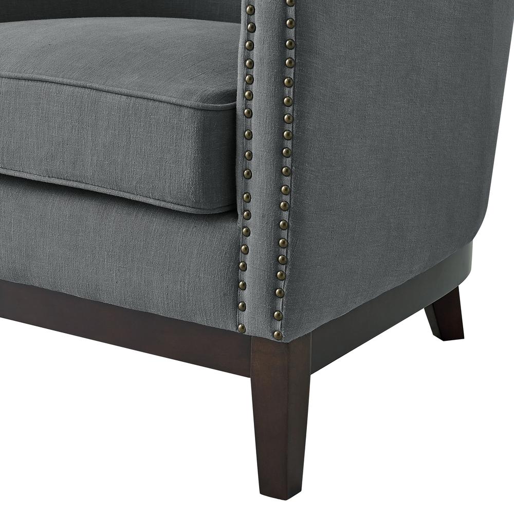 Roswell Linen Accent Chair - Gray. Picture 11