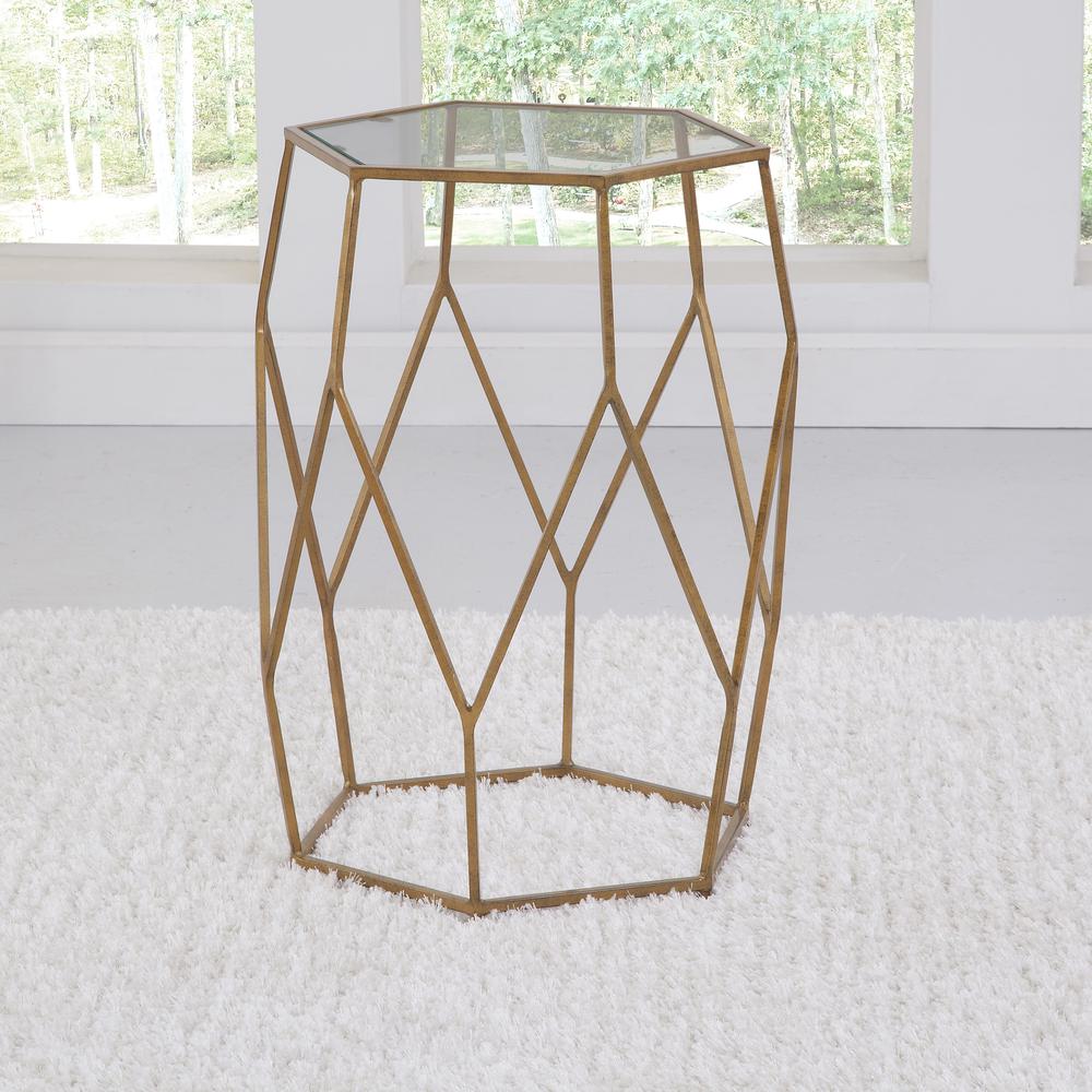 Roxy Hexagonal Chairside End Table. Picture 1