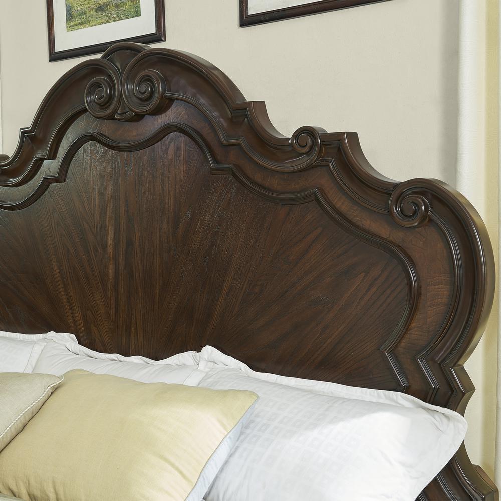 King Bed, Traditional Brown Cherry. Picture 6