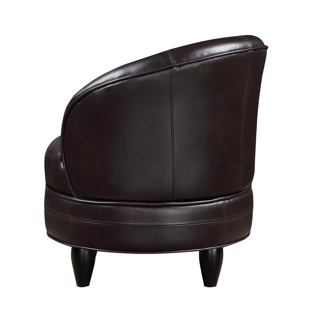 Sophia Swivel Accent Chair Brown Faux Leather. Picture 4
