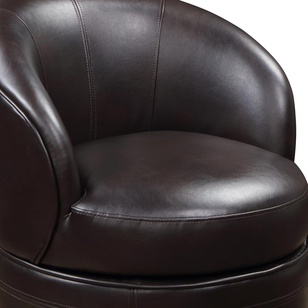 Sophia Swivel Accent Chair Brown Faux Leather. Picture 7