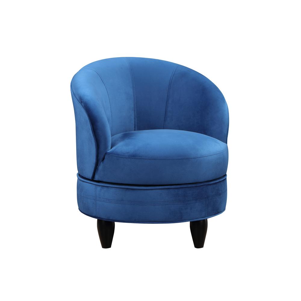 Sophia Swivel Accent Chair Blue Velvet. Picture 2