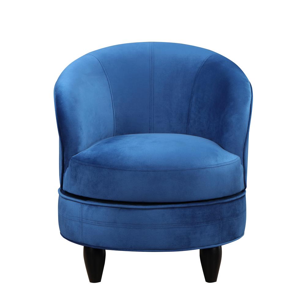 Sophia Swivel Accent Chair Blue Velvet. Picture 3