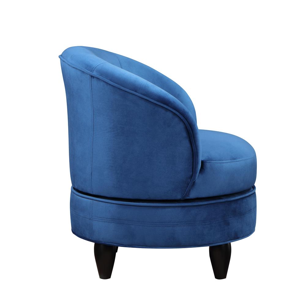 Sophia Swivel Accent Chair Blue Velvet. Picture 5