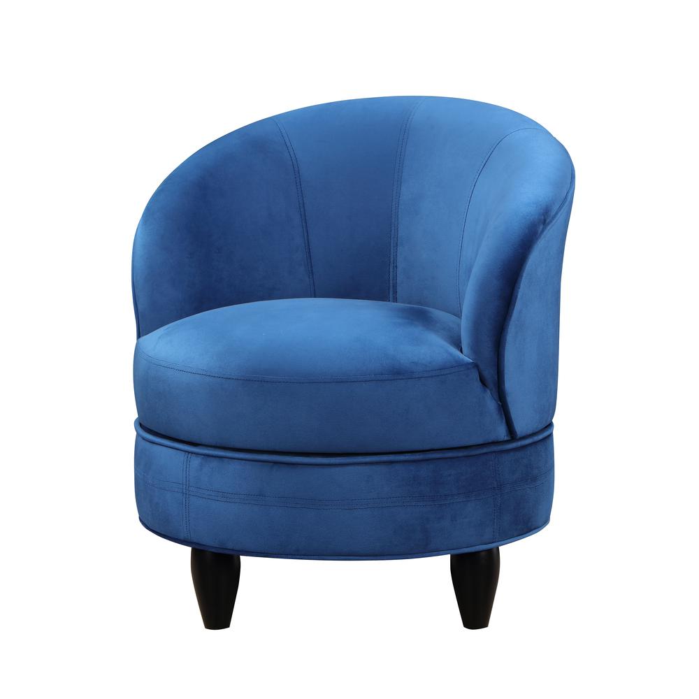 Sophia Swivel Accent Chair Blue Velvet. Picture 7