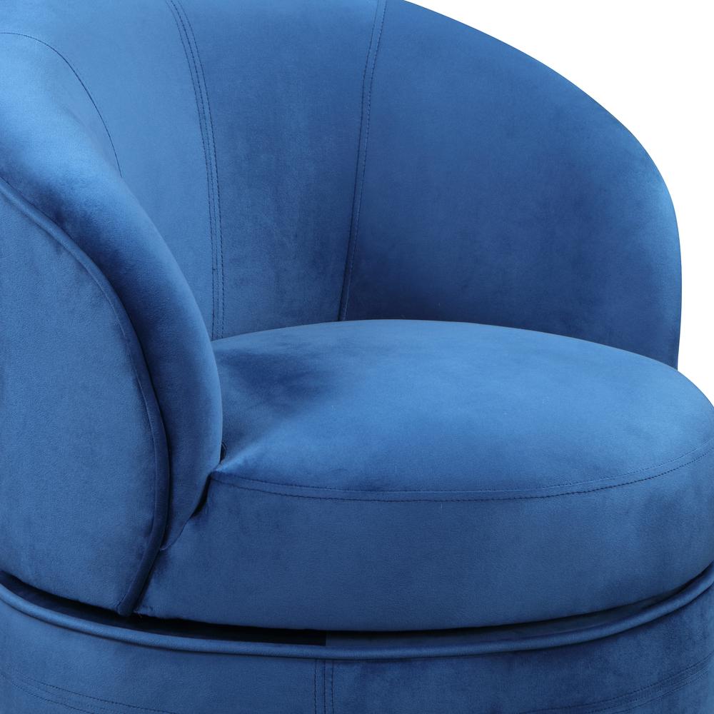 Sophia Swivel Accent Chair Blue Velvet. Picture 8