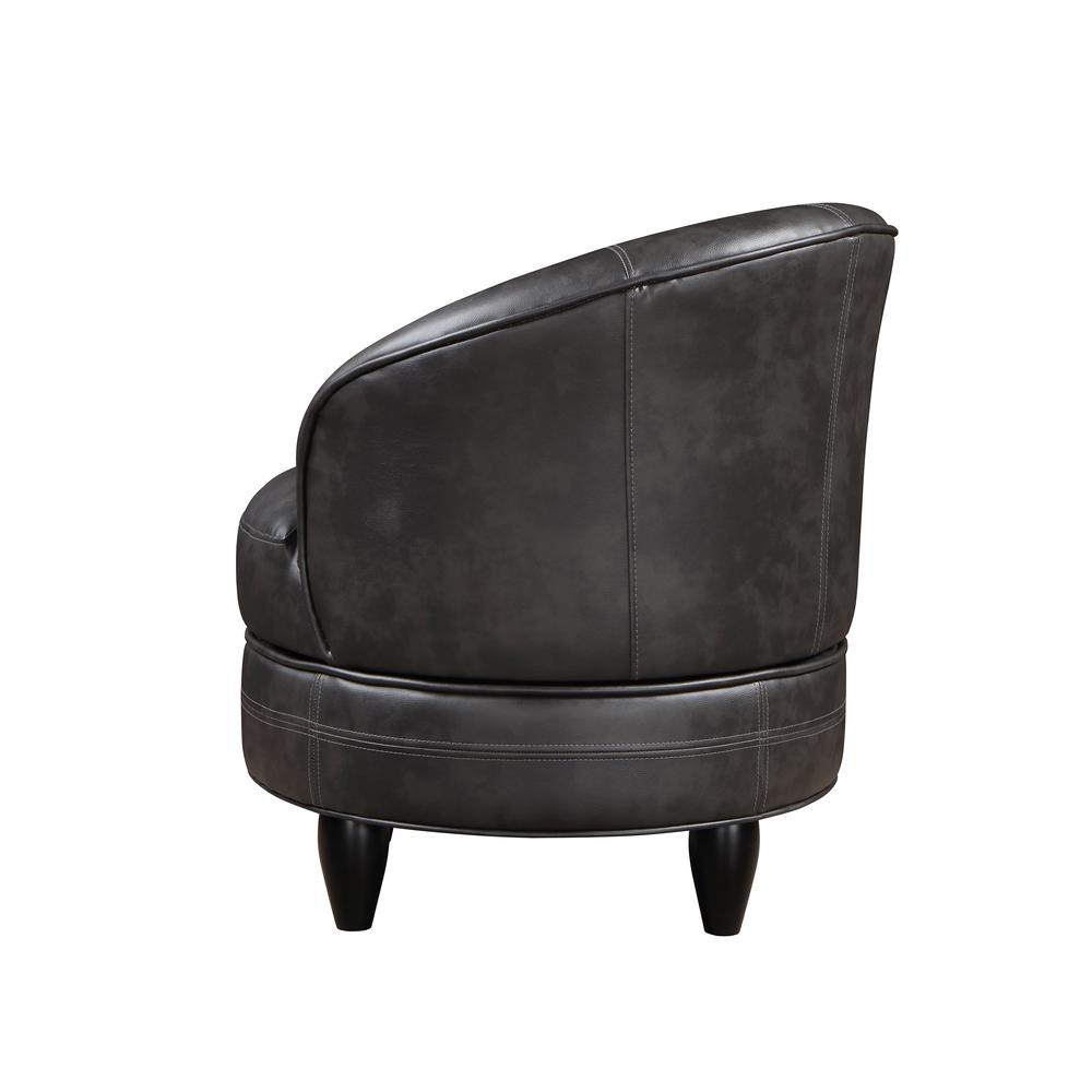 Sophia Swivel Accent Chair Gray Faux Leather. Picture 7