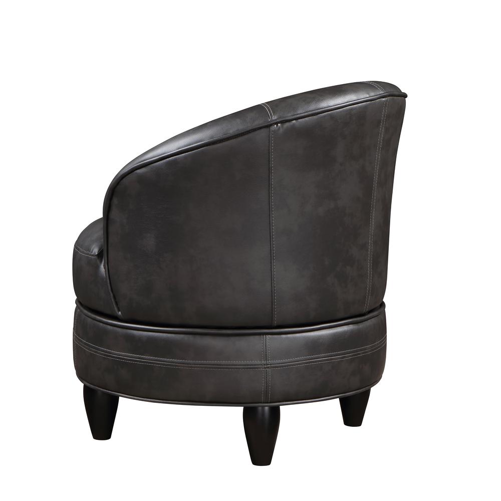 Sophia Swivel Accent Chair Gray Faux Leather. Picture 8