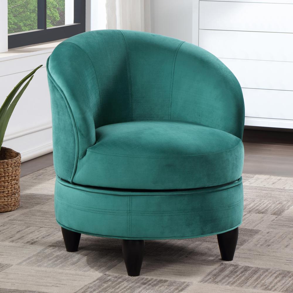 Sophia Swivel Accent Chair Green Velvet. Picture 1