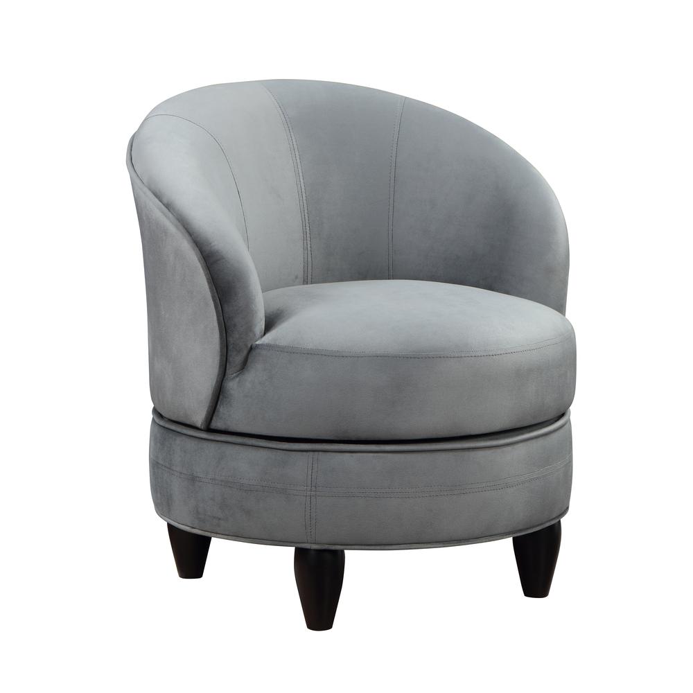 Sophia Swivel Accent Chair Gray Velvet. Picture 2