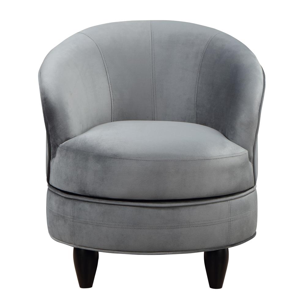 Sophia Swivel Accent Chair Gray Velvet. Picture 3