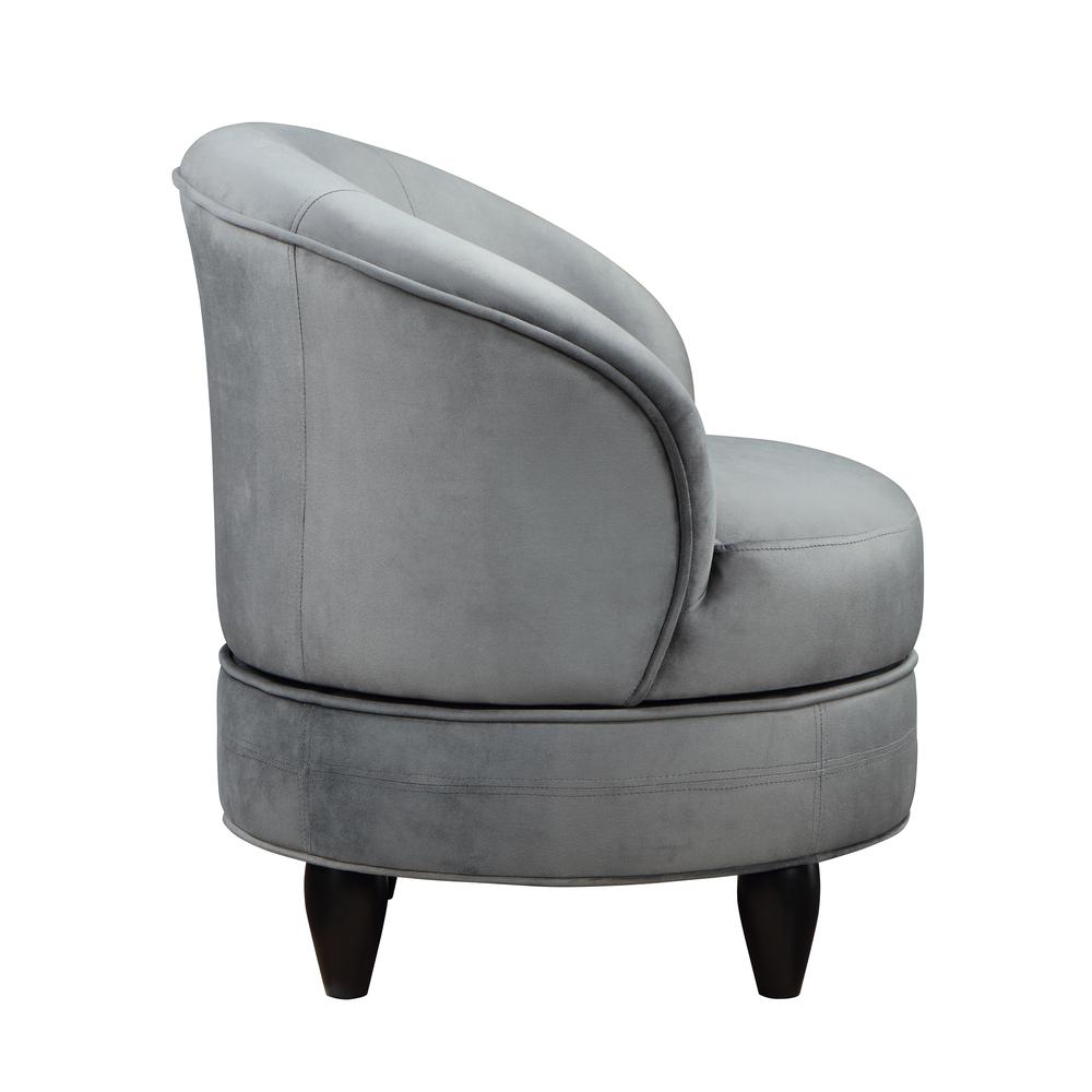 Sophia Swivel Accent Chair Gray Velvet. Picture 5