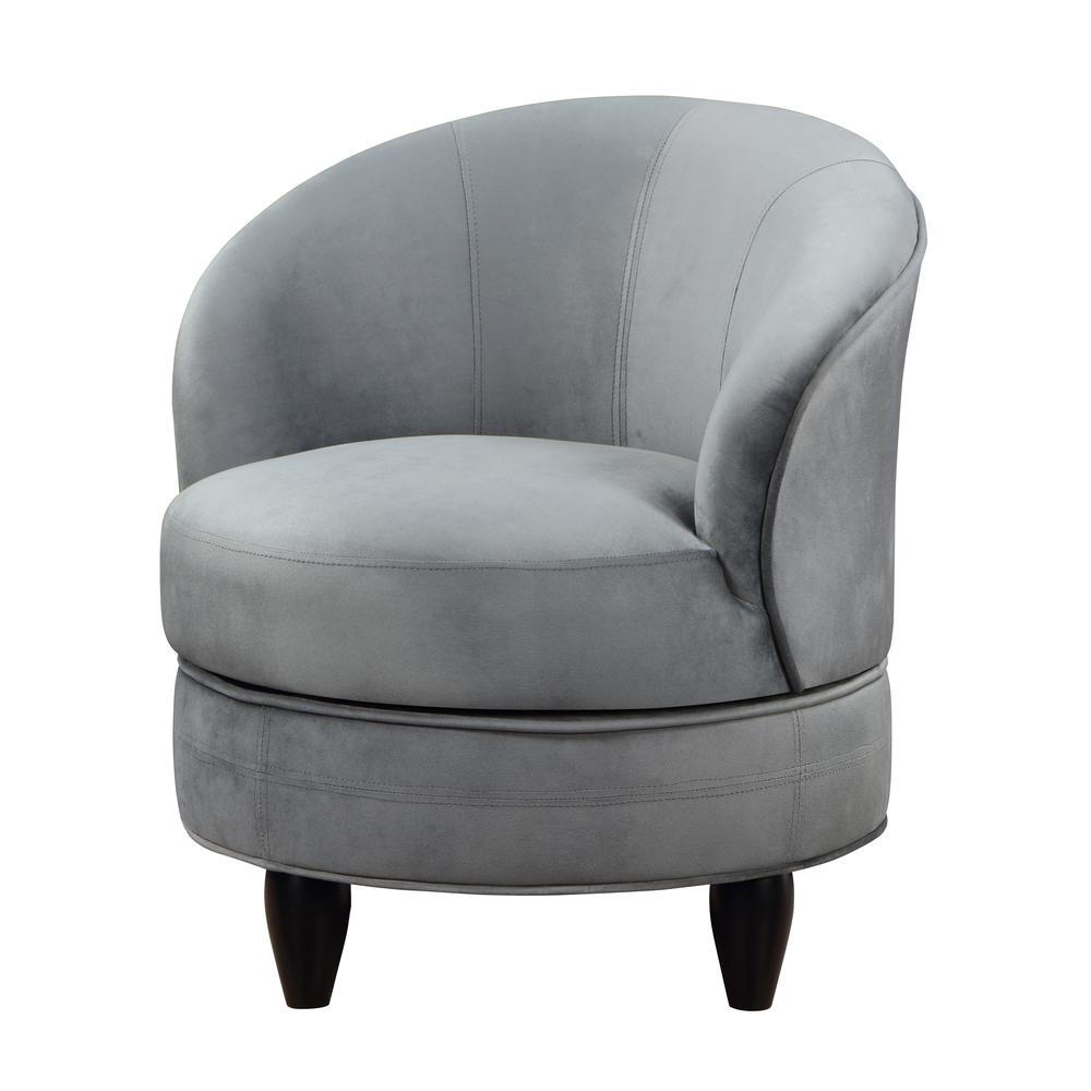 Sophia Swivel Accent Chair Gray Velvet. Picture 7
