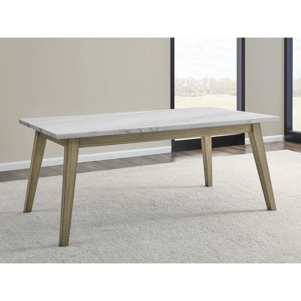 Vida White Marble Top Dining Table. Picture 4