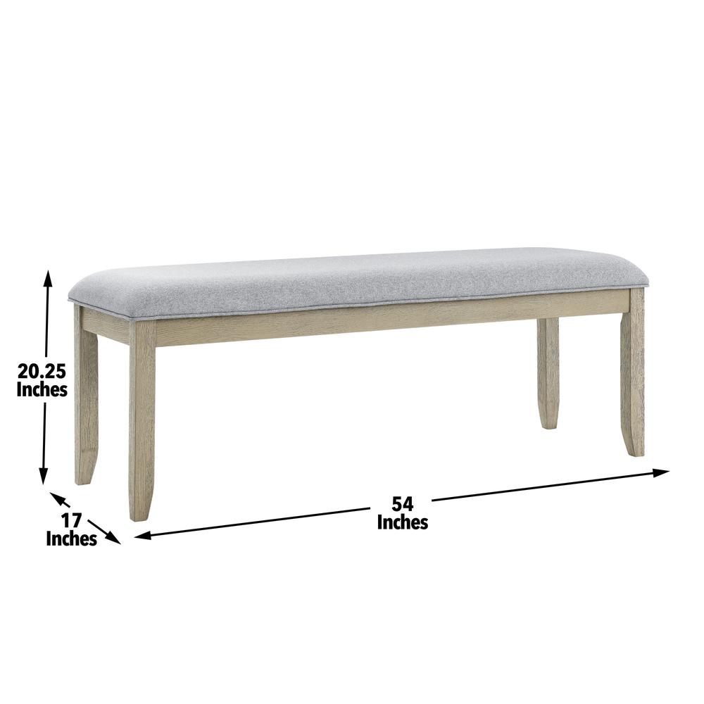 Carena Backless Dining Bench Gray. Picture 4
