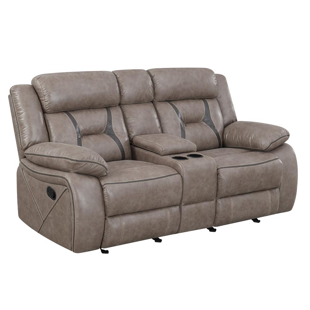 Tyson Reclining Glider Console Loveseat. Picture 1