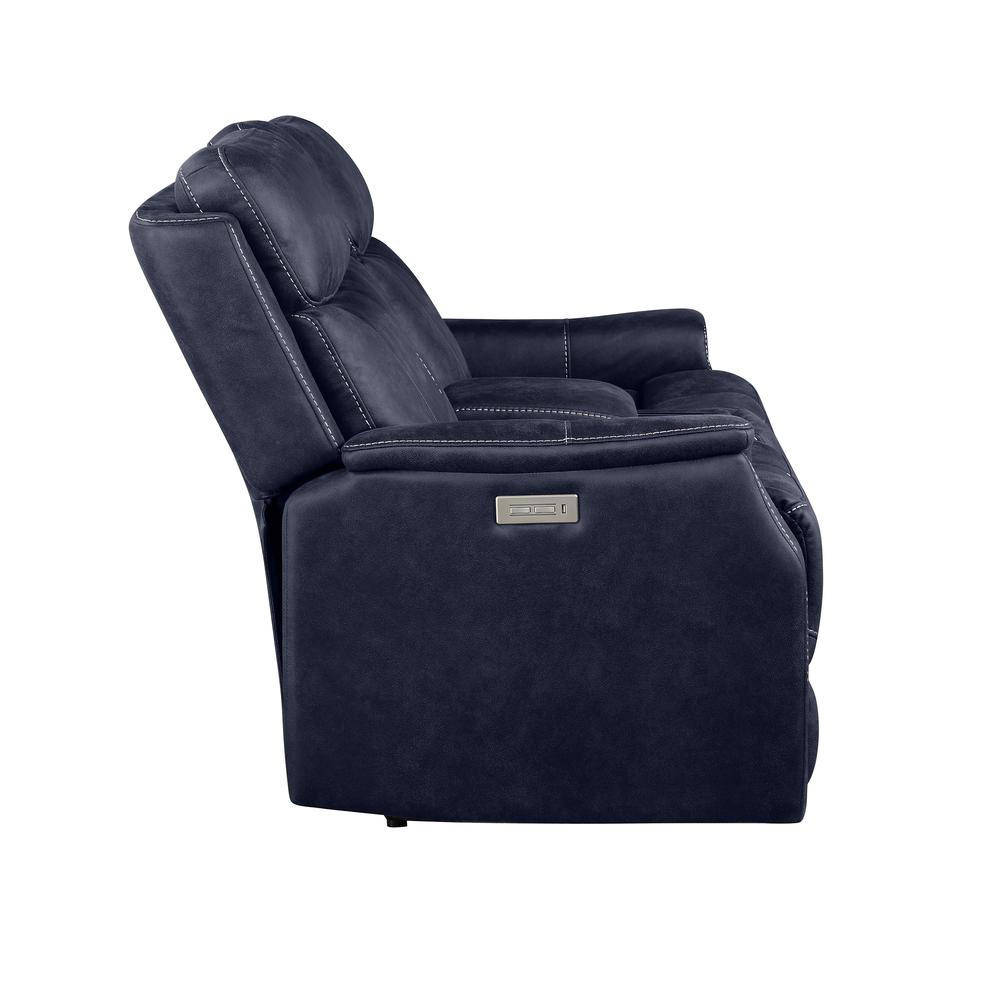Valencia Dual Power Reclining Console Loveseat - Ocean. Picture 7