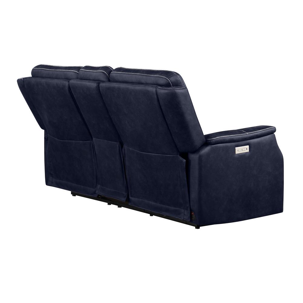 Valencia Dual Power Reclining Console Loveseat - Ocean. Picture 8