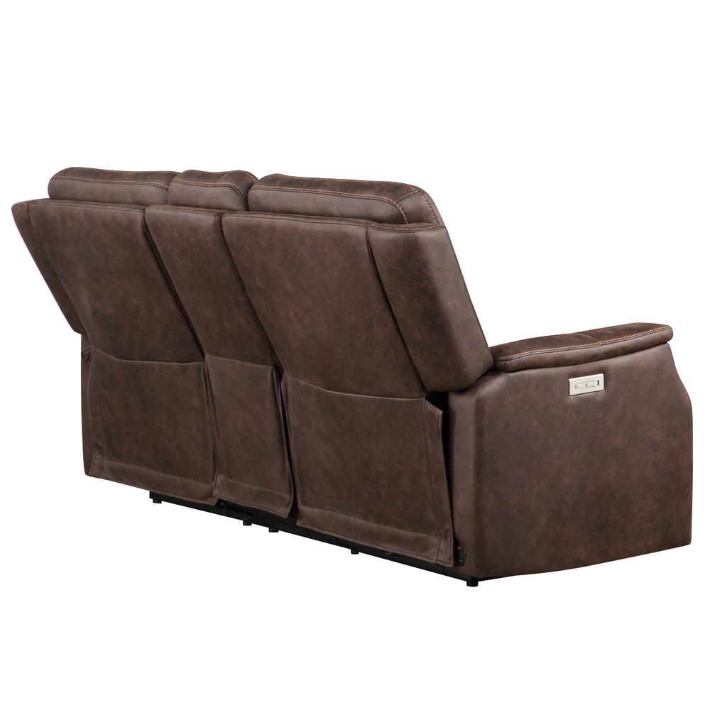 Valencia Dual Power Reclining Console Loveseat - Walnut. Picture 4