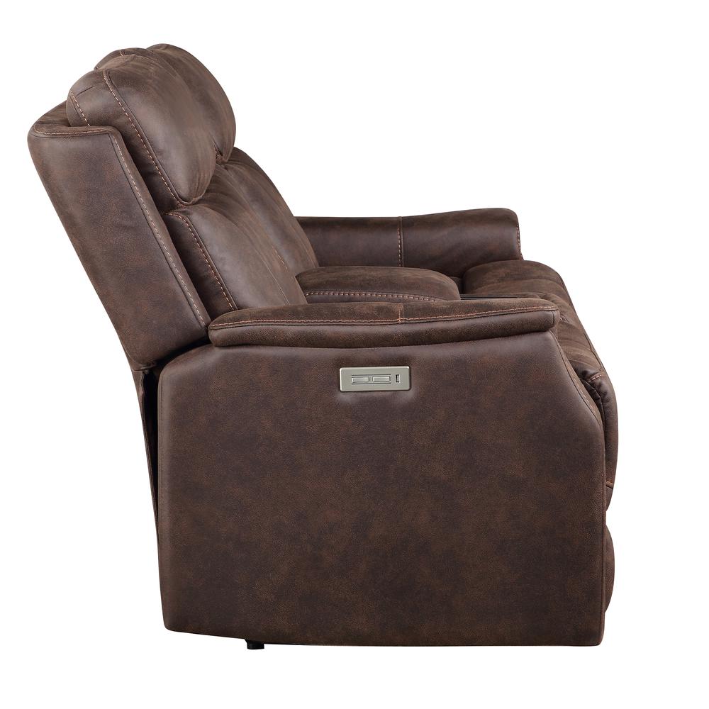 Valencia Dual Power Reclining Console Loveseat - Walnut. Picture 10