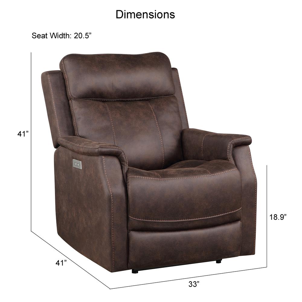 Valencia Dual Power Recliner - Walnut. Picture 8