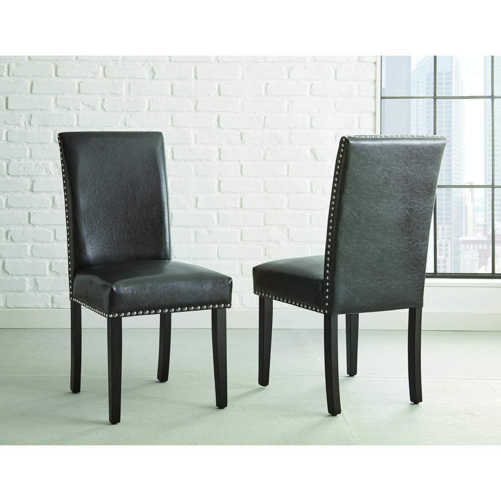 Black Side Chair, Espresso/Black. Picture 4