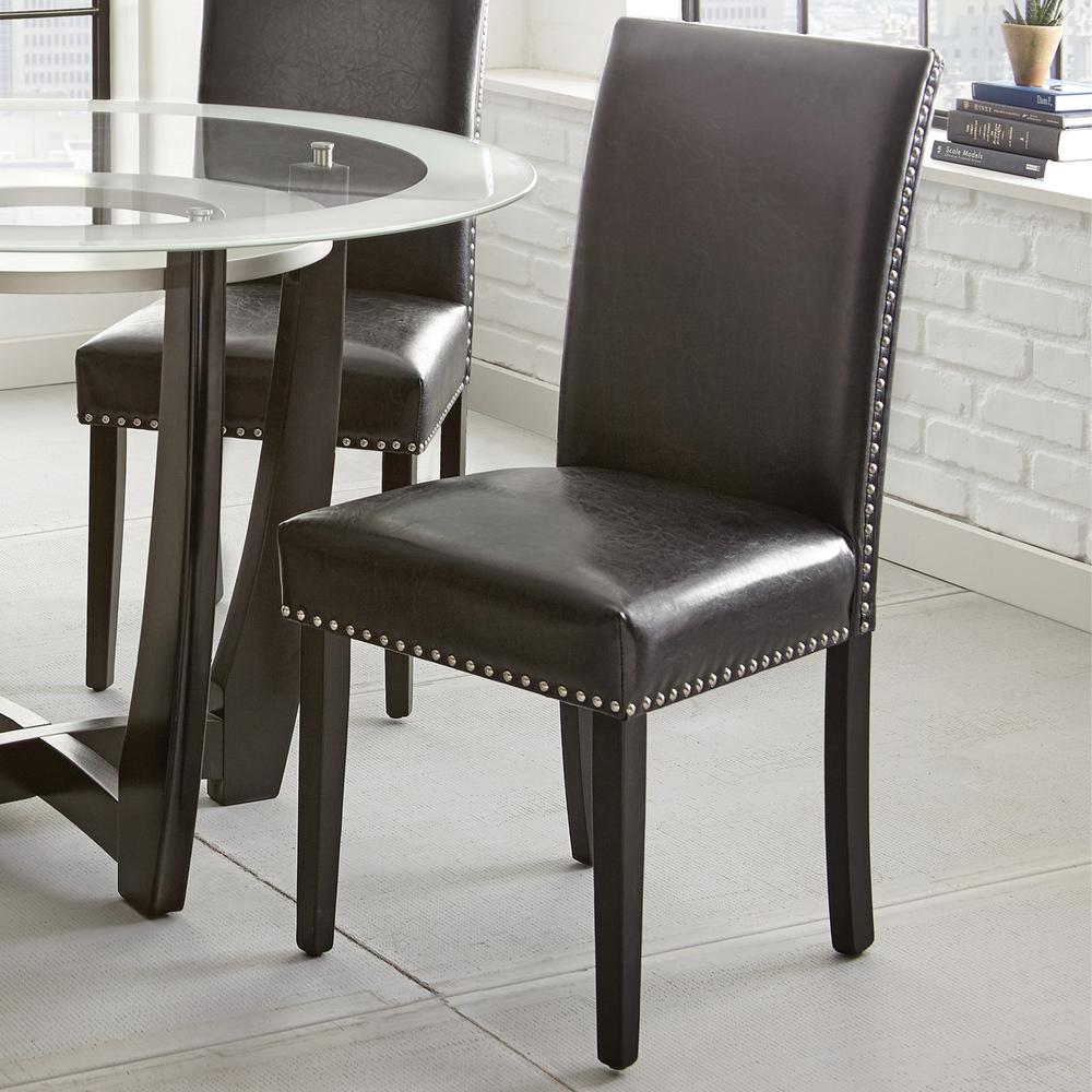 Black Side Chair, Espresso/Black. Picture 5
