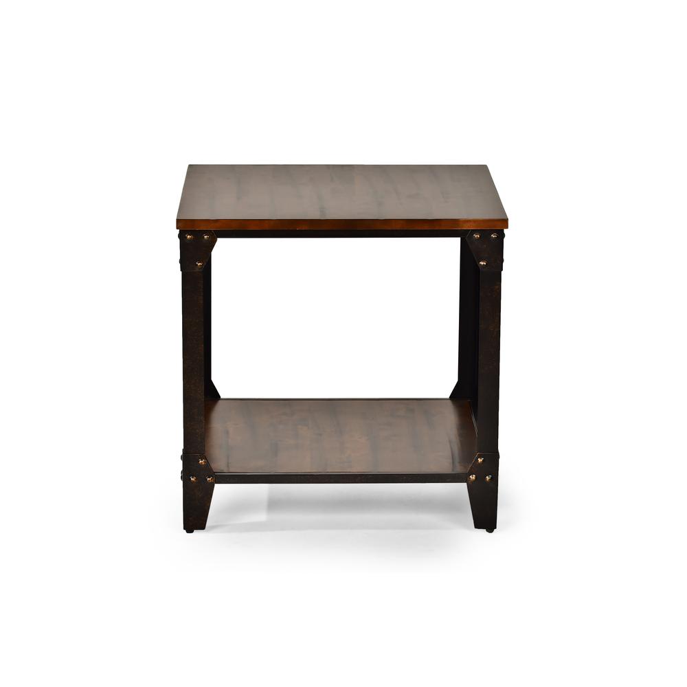 Square End Table, Rustic medium cherry finish with distressing. Picture 8