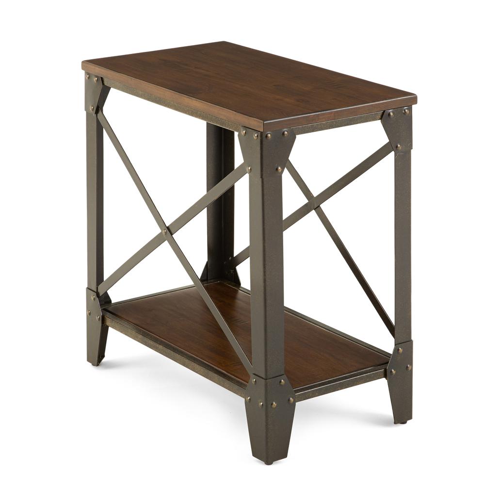 Square End Table, Rustic medium cherry finish with distressing. Picture 2