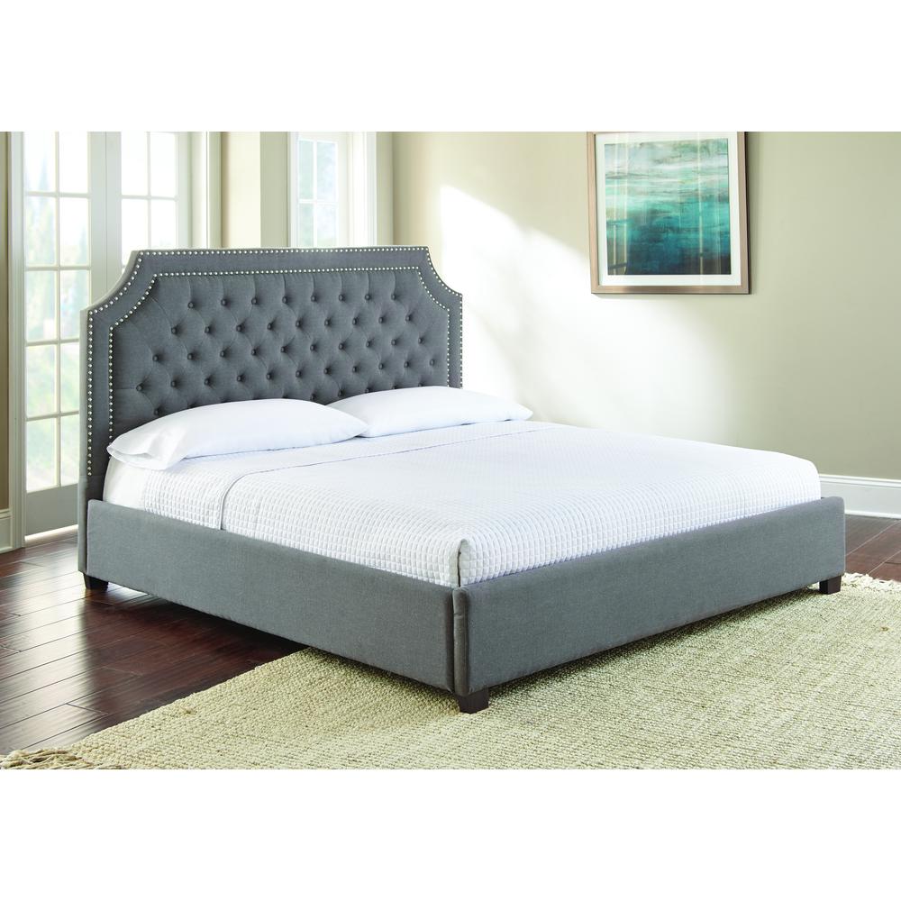 Willshire King Bed Gray. Picture 1