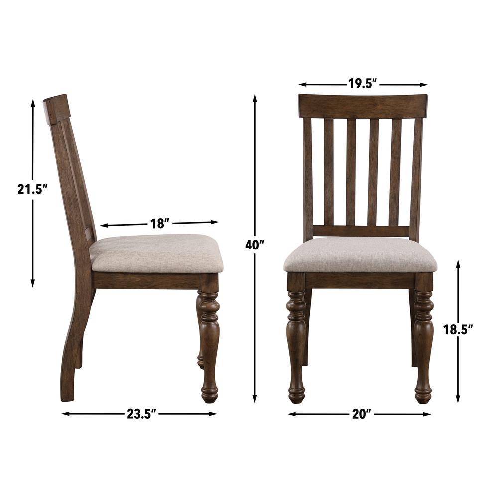 Joanna Side Chair Brown Set of Two. Picture 4