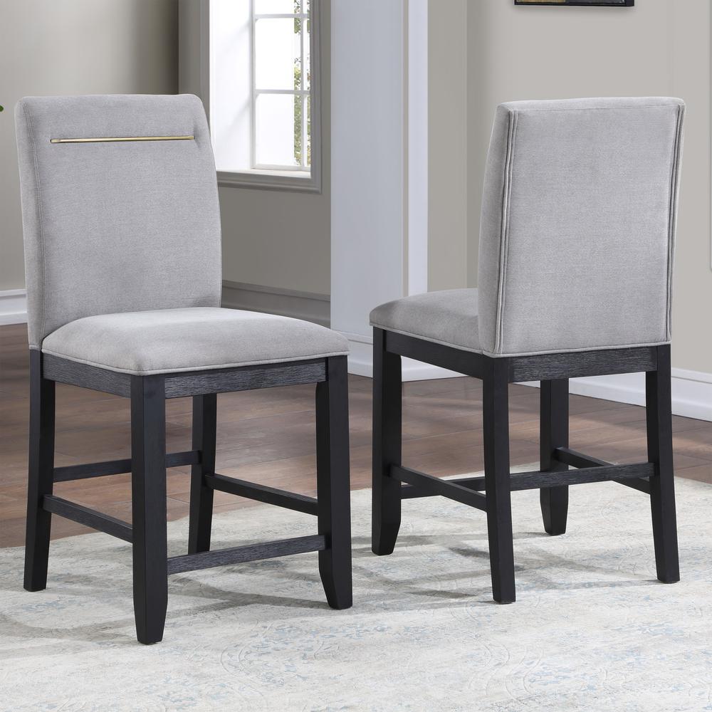 Yves Counter Chair - Grey (set of 2). Picture 1