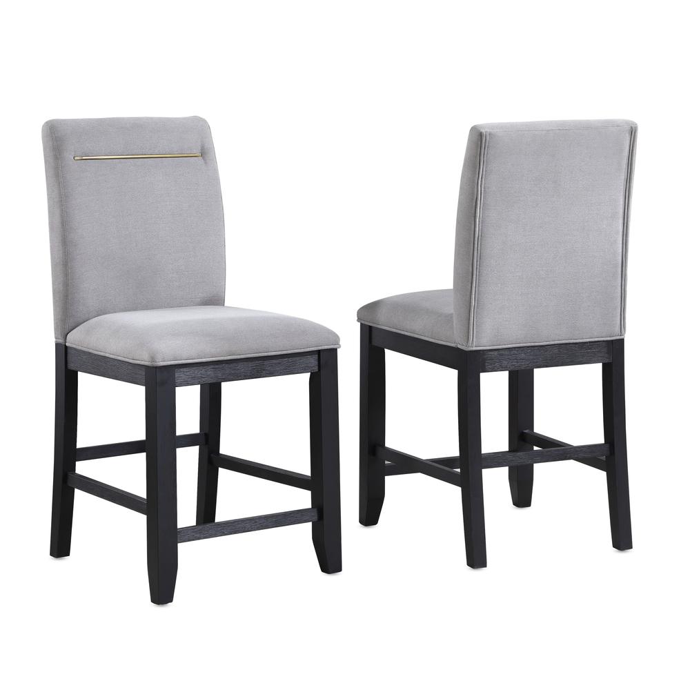 Yves Counter Chair - Grey (set of 2). Picture 2