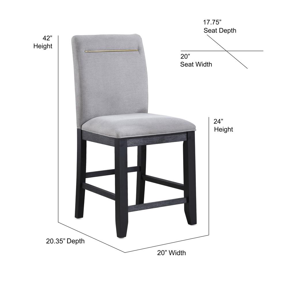 Yves Counter Chair - Grey (set of 2). Picture 8
