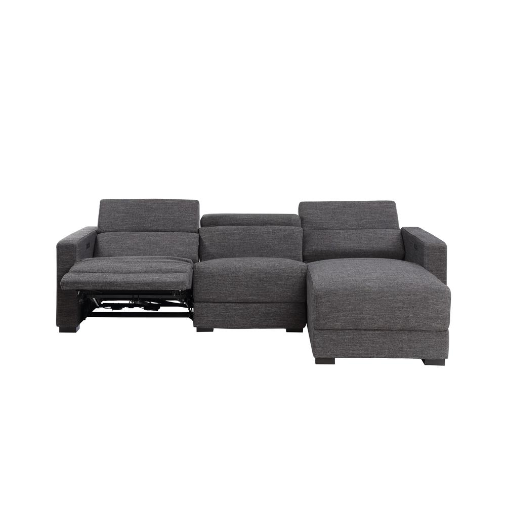 Zara Power Reclining Sectional - Charcoal. Picture 2