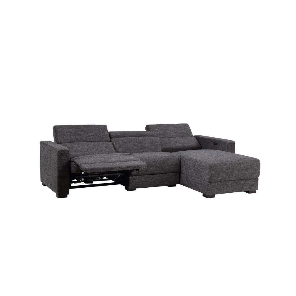 Zara Power Reclining Sectional - Charcoal. Picture 3