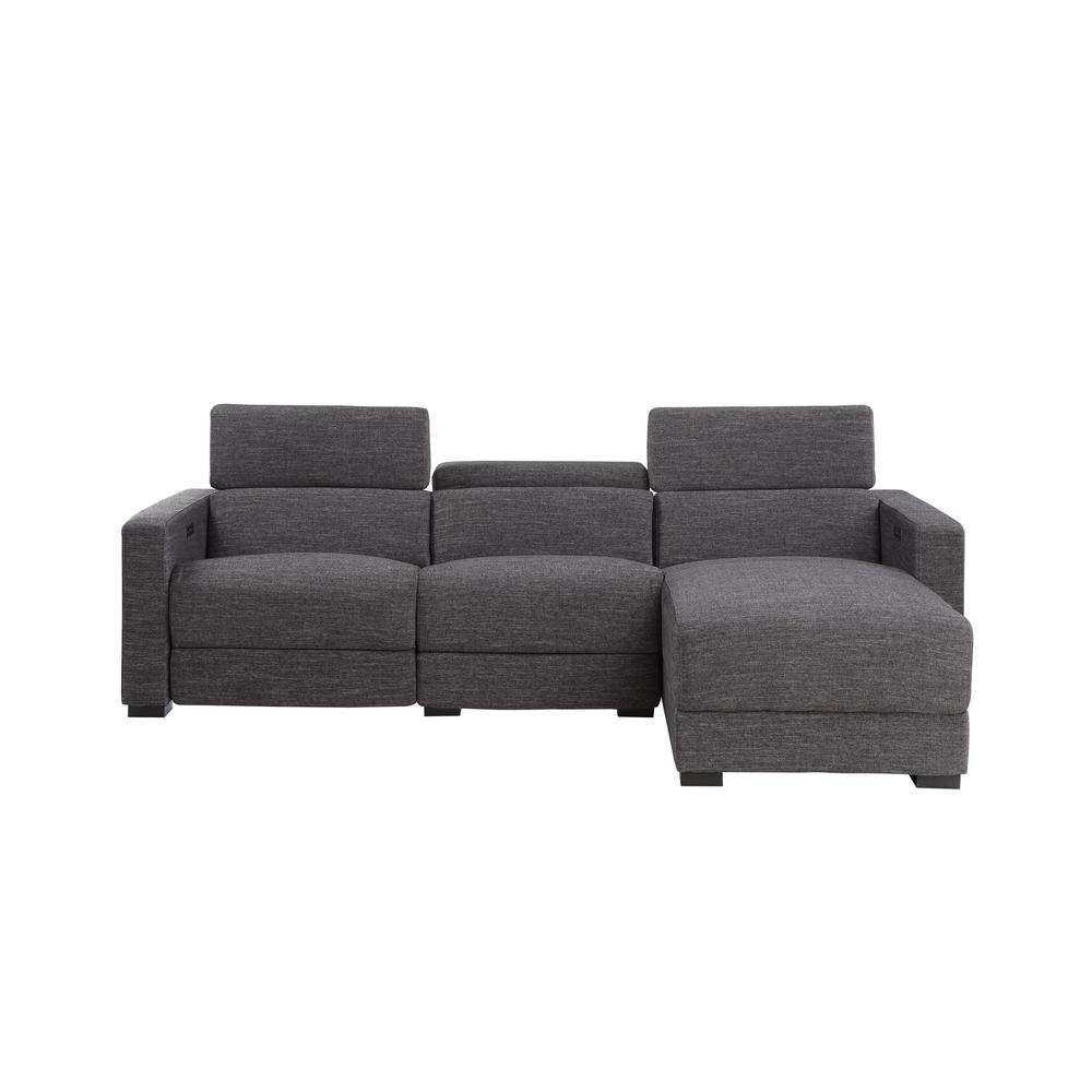 Zara Power Reclining Sectional - Charcoal. Picture 7