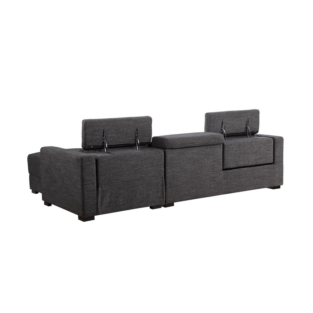 Zara Power Reclining Sectional - Charcoal. Picture 9
