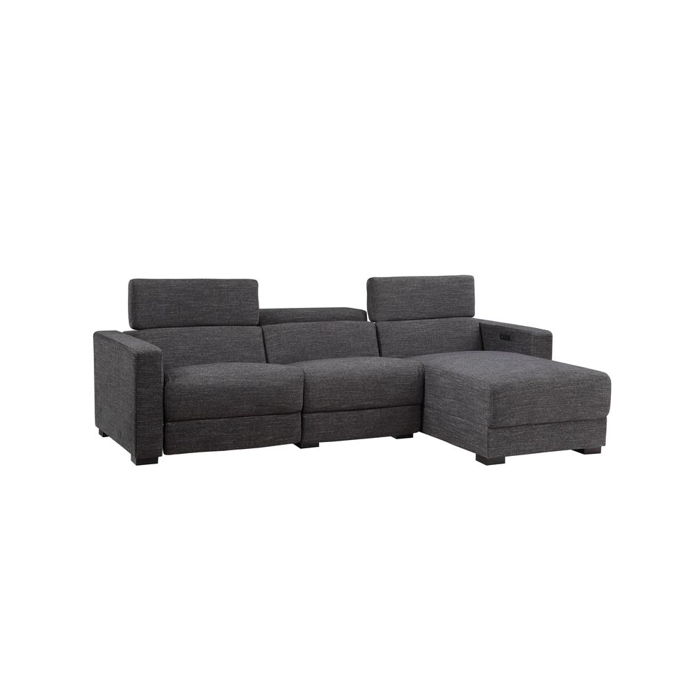 Zara Power Reclining Sectional - Charcoal. Picture 10