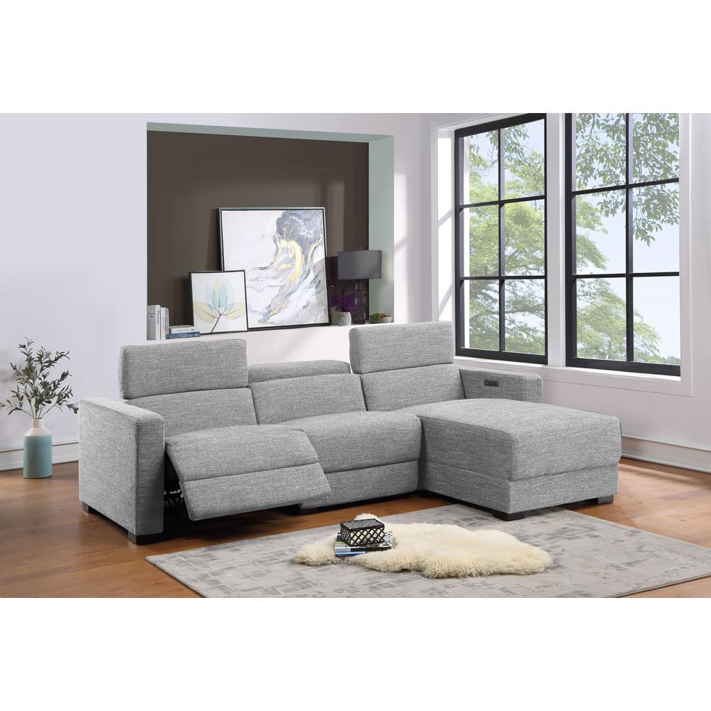 Zara Power Reclining Sectional - Light Gray. Picture 2