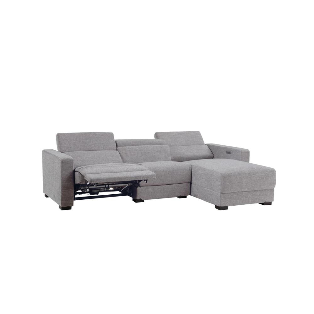 Zara Power Reclining Sectional - Light Gray. Picture 3