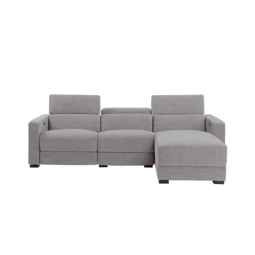Zara Power Reclining Sectional - Light Gray. Picture 4