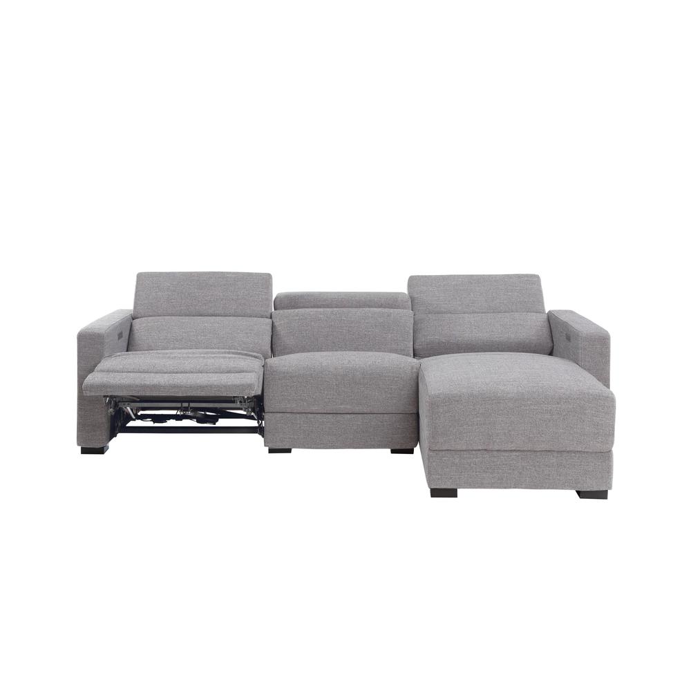 Zara Power Reclining Sectional - Light Gray. Picture 5