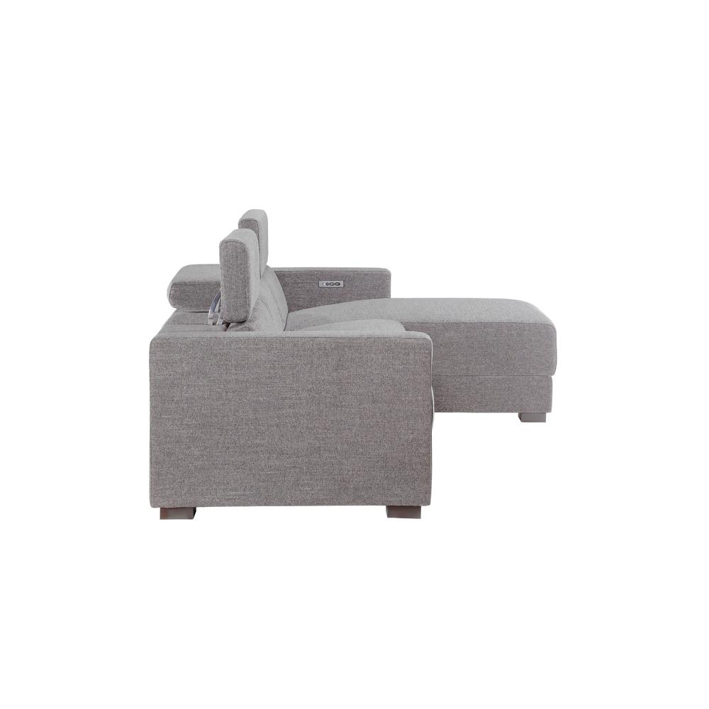 Zara Power Reclining Sectional - Light Gray. Picture 6