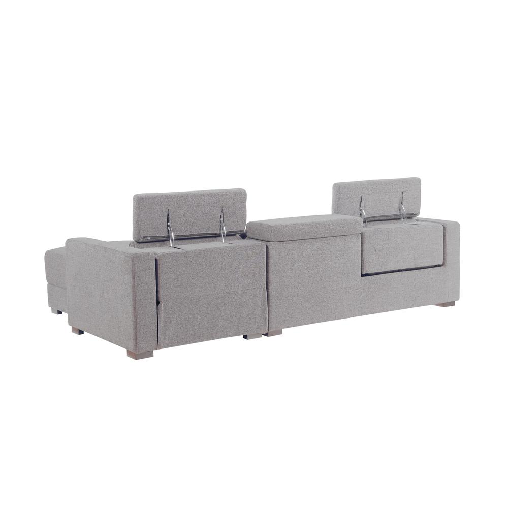 Zara Power Reclining Sectional - Light Gray. Picture 7