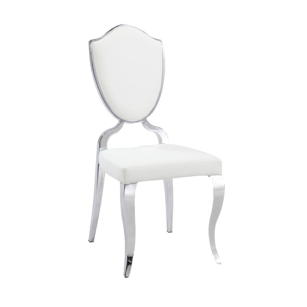 Shield Back Side Chair With Cabriole Legs - Set Of 2, White. Picture 1