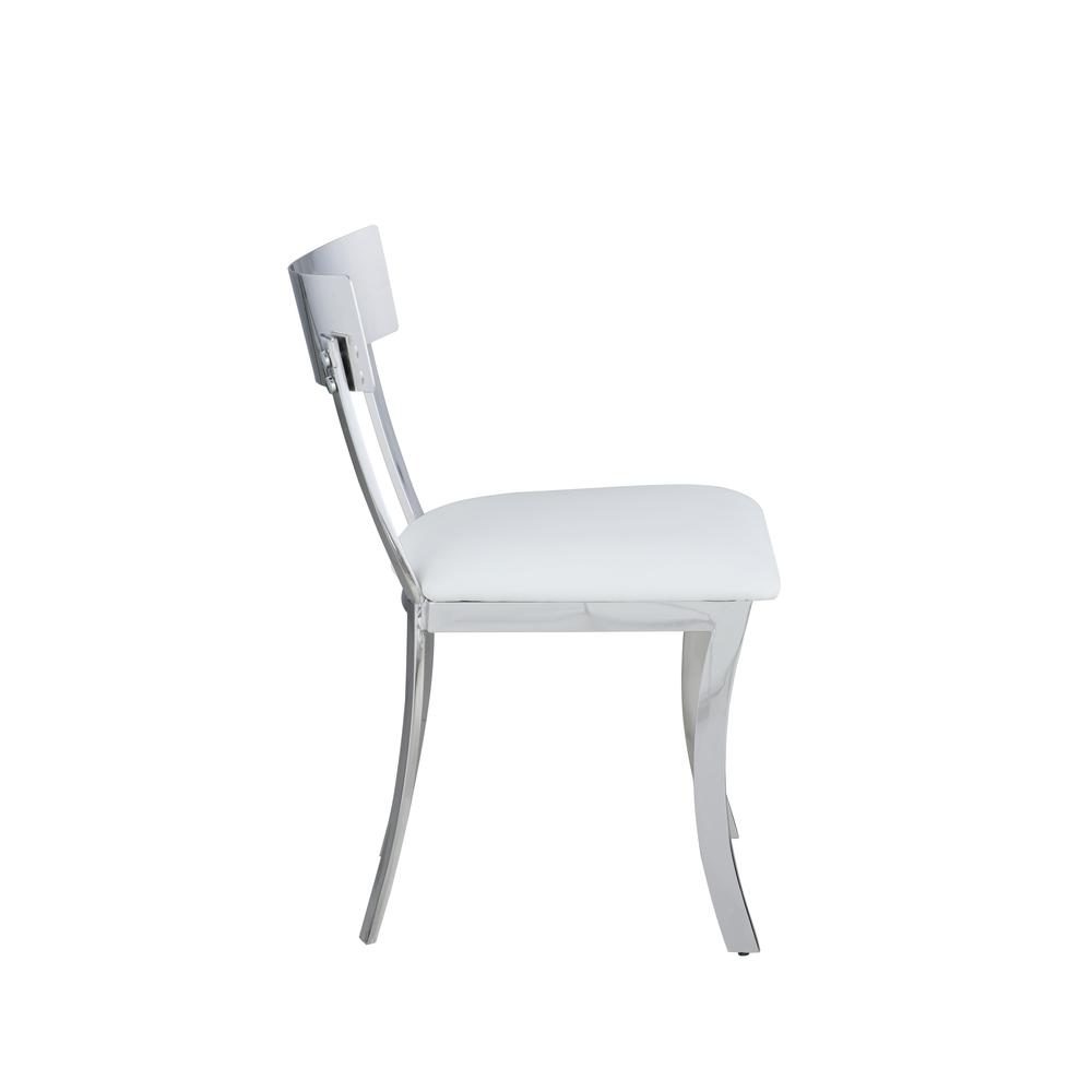 Contemporary Curved Back Side Chair - Set Of 2., White. Picture 3